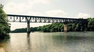 bridge over river in Minneapolis