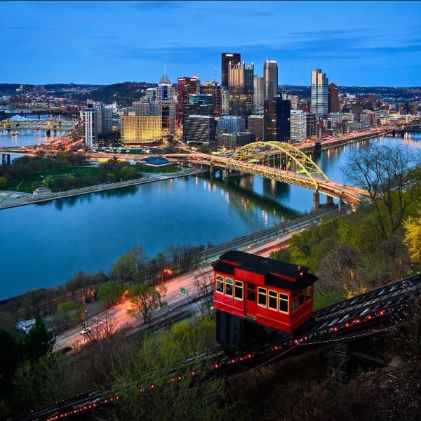 Pittsburgh skyline river view